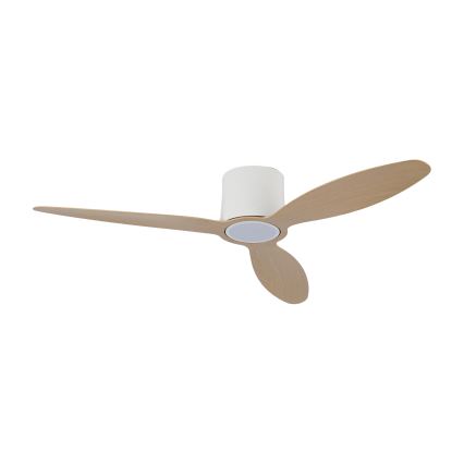 ZEVENTI - LED prigušiva plafonski ventilator VENTORA LED/24W/230V 3000/4000/6000K Wi-Fi Tuya bela/hrast + daljinski upravljač