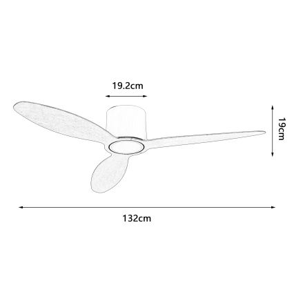 ZEVENTI - LED prigušiva plafonski ventilator VENTORA LED/24W/230V 3000/4000/6000K Wi-Fi Tuya bela/hrast + daljinski upravljač