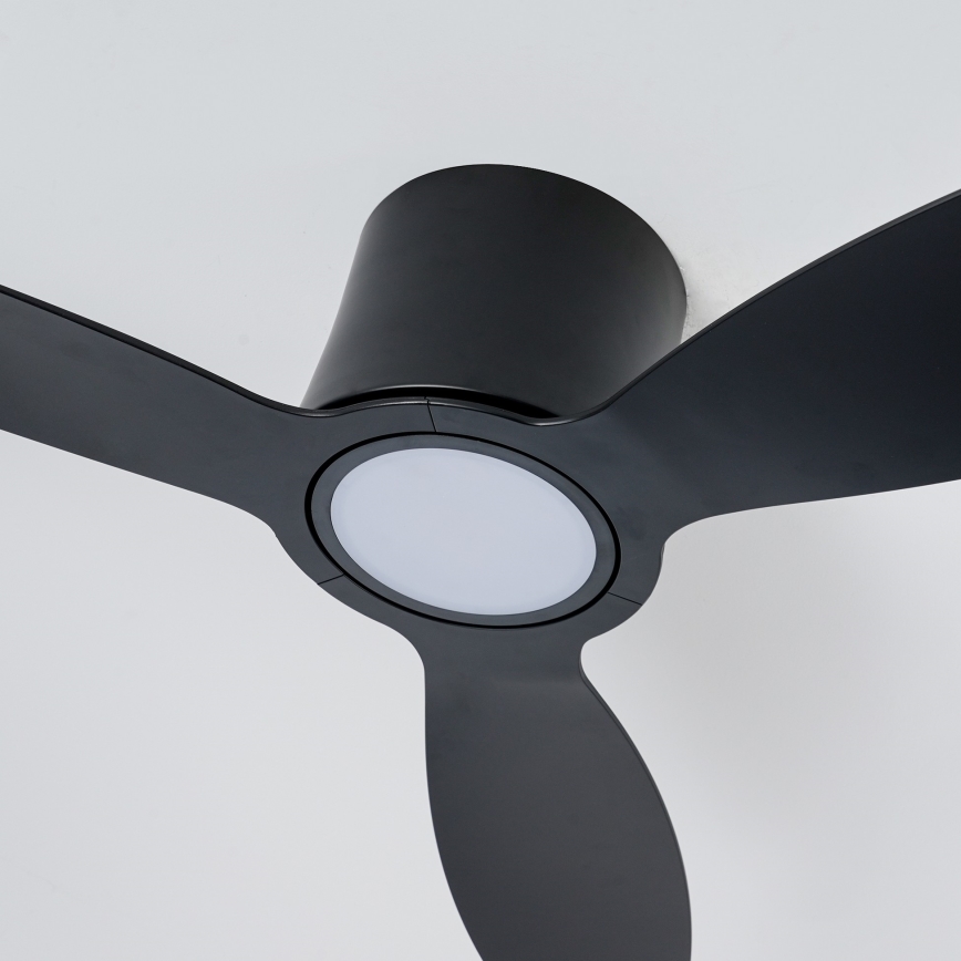ZEVENTI - LED prigušiva plafonski ventilator VENTORA LED/24W/230V 3000/4000/6000K Wi-Fi Tuya crna + daljinski upravljač