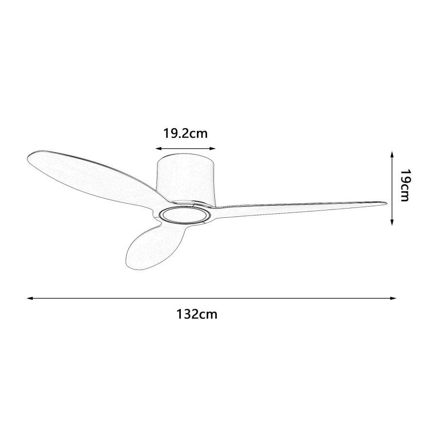 ZEVENTI - LED prigušiva plafonski ventilator VENTORA LED/24W/230V 3000/4000/6000K Wi-Fi Tuya crna + daljinski upravljač