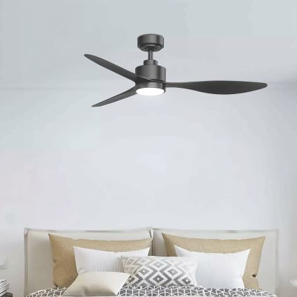 ZEVENTI - LED prigušiva plafonski ventilator ULUWATU LED/20W/230V 2700-6500K 132 cm crna + daljinski upravljač