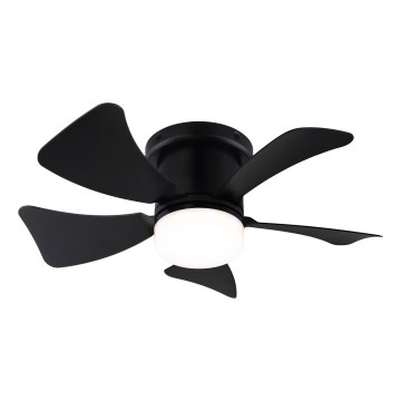 ZEVENTI - LED prigušiva plafonski ventilator MUNDAKA LED/10W/230V 3000-6500K crna + daljinski upravljač