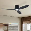 ZEVENTI - LED prigušiva plafonski ventilator VENTORA LED/24W/230V 3000/4000/6000K Wi-Fi Tuya crni + daljinski upravljač