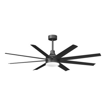 ZEVENTI - LED prigušiva plafonski ventilator WALKIKI LED/24W/230V 2700-6500K 165 cm crna + daljinski upravljač