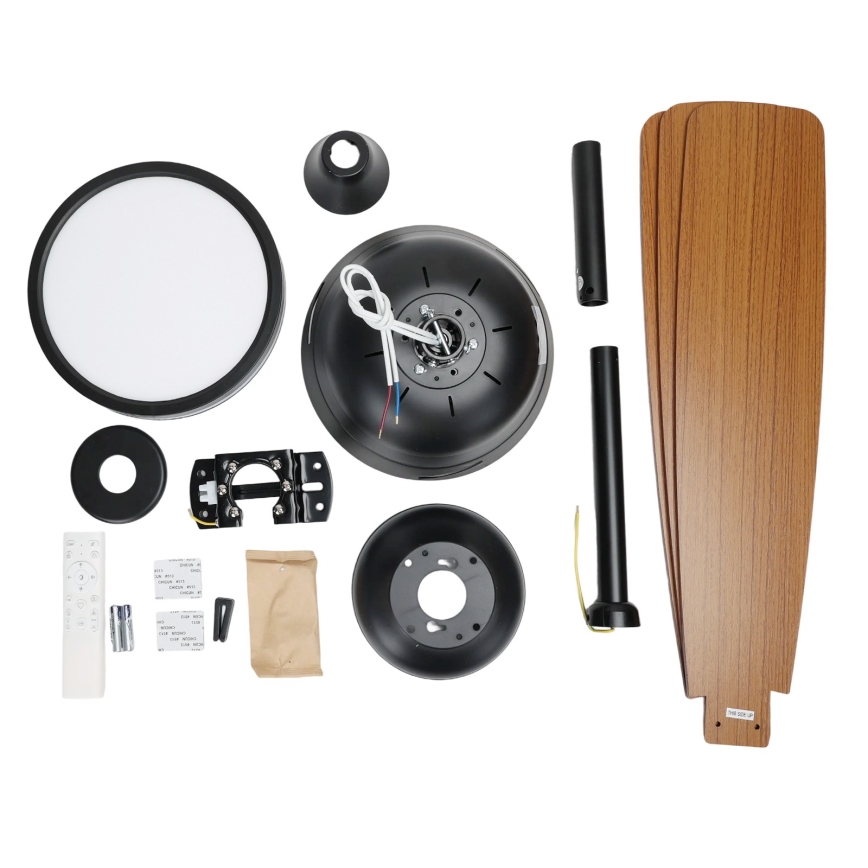 ZEVENTI - prigušiva LED plafonski ventilator ULUWATU LED/20W/230V 2700-6500K 132 cm braon + daljinski upravljač