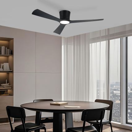 ZEVENTI - LED prigušiva plafonski ventilator AUREX LED/24W/230V 3000/4000/6000K Wi-Fi Tuya crna + daljinski upravljač