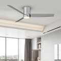 ZEVENTI - LED stropni ventilator BARROSA LED/18W/230V 3000/4000/6000K Wi-Fi Tuya mat hrom + daljinski upravljač
