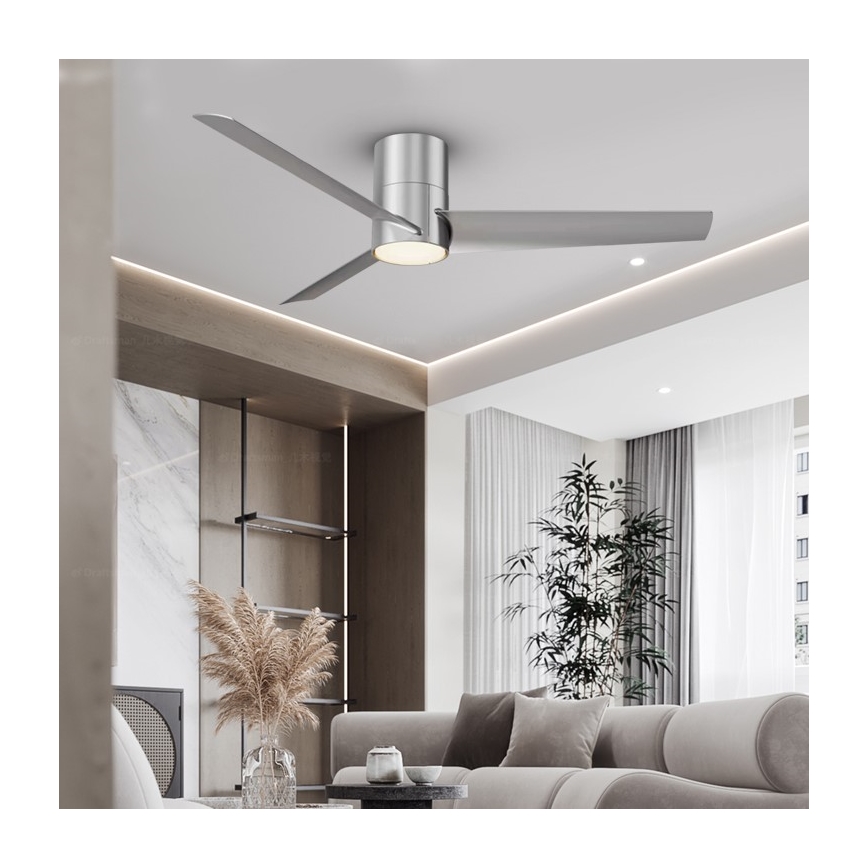 ZEVENTI - LED stropni ventilator BARROSA LED/18W/230V 3000/4000/6000K Wi-Fi Tuya mat hrom + daljinski upravljač