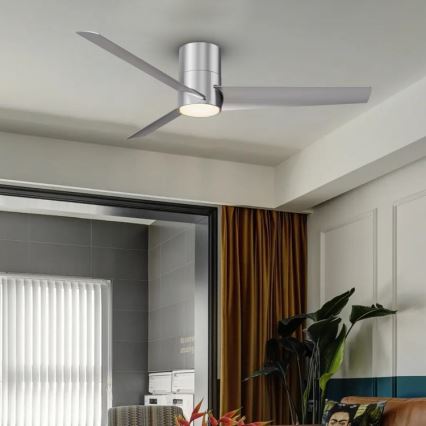 ZEVENTI - LED stropni ventilator BARROSA LED/18W/230V 3000/4000/6000K Wi-Fi Tuya mat hrom + daljinski upravljač