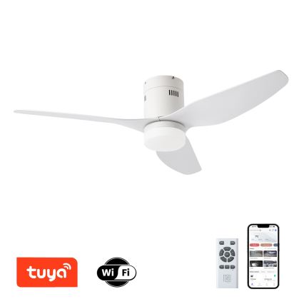 ZEVENTI - LED plafonski ventilator PADUA LED/18W/230V 3000/4000/6000K Wi-Fi Tuya bela + daljinski upravljač