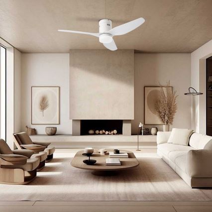 ZEVENTI - LED plafonski ventilator PADUA LED/18W/230V 3000/4000/6000K Wi-Fi Tuya bela + daljinski upravljač