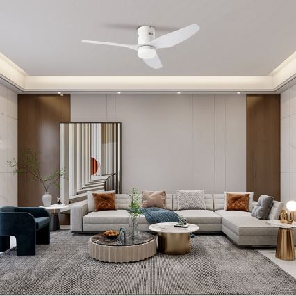 ZEVENTI - LED plafonski ventilator PADUA LED/18W/230V 3000/4000/6000K Wi-Fi Tuya bela + daljinski upravljač
