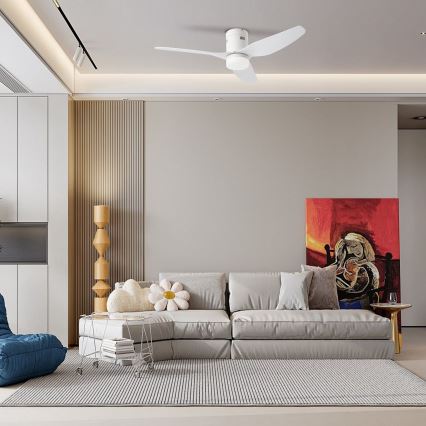 ZEVENTI - LED plafonski ventilator PADUA LED/18W/230V 3000/4000/6000K Wi-Fi Tuya bela + daljinski upravljač