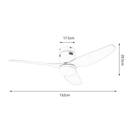 ZEVENTI - LED plafonski ventilator PADUA LED/18W/230V 3000/4000/6000K Wi-Fi Tuya bela + daljinski upravljač