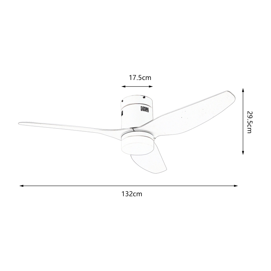 ZEVENTI - LED plafonski ventilator PADUA LED/18W/230V 3000/4000/6000K Wi-Fi Tuya bela + daljinski upravljač