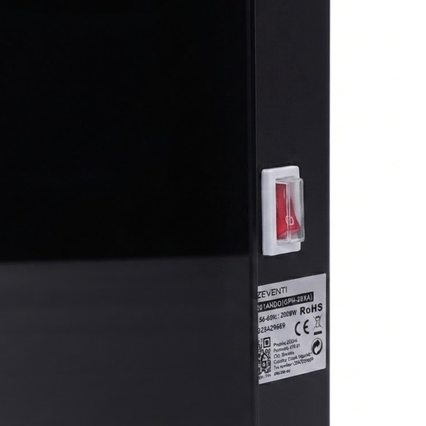 ZEVENTI - Pametni zidni električni grejač/konvektor sa LCD displejem 1000/2000W/230V Wi-Fi crna