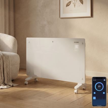 ZEVENTI - Pametan zidni električni direktni grejač/konvektor sa LCD displejem 1000/2000W/230V Wi-Fi bela