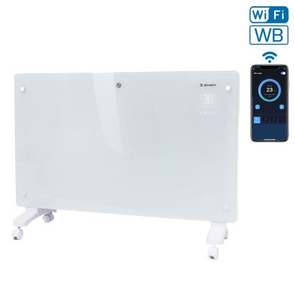 ZEVENTI - Pametan zidni električni direktni grejač/konvektor sa LCD displejem 1000/2000W/230V Wi-Fi bela
