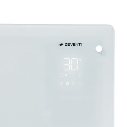 ZEVENTI - Pametan zidni električni direktni grejač/konvektor sa LCD displejem 1000/2000W/230V Wi-Fi bela
