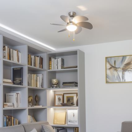 ZEVENTI - Plafonski ventilator FAMARA 1xE14/60W/230V siva