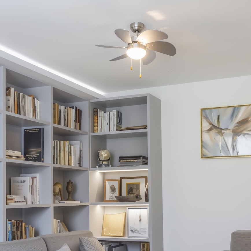 ZEVENTI - Plafonski ventilator FAMARA 1xE14/60W/230V siva