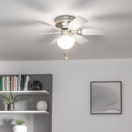 ZEVENTI - Plafonski ventilator GALDANA 1xE27/60W/230V siva/bela