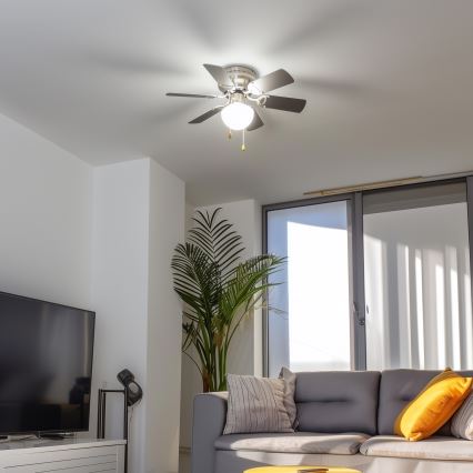 ZEVENTI - Plafonski ventilator GALDANA 1xE27/60W/230V siva/bela
