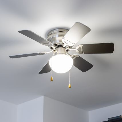ZEVENTI - Plafonski ventilator GALDANA 1xE27/60W/230V siva/bela