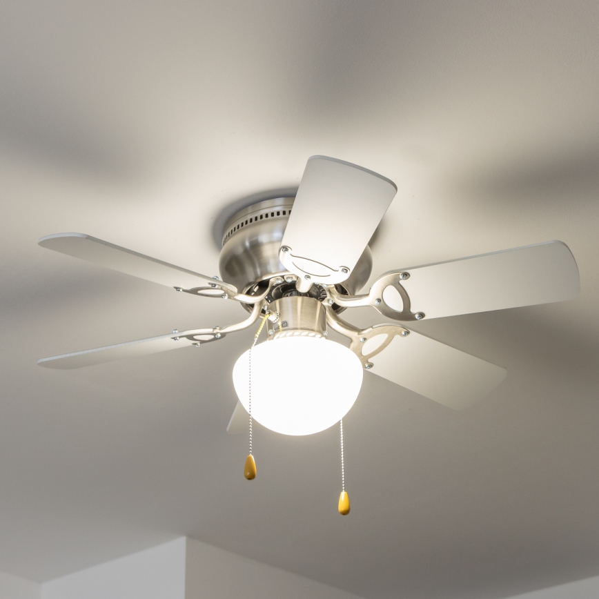 ZEVENTI - Plafonski ventilator GALDANA 1xE27/60W/230V siva/bela