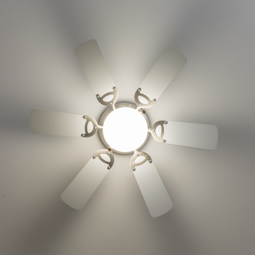 ZEVENTI - Plafonski ventilator GALDANA 1xE27/60W/230V siva/bela