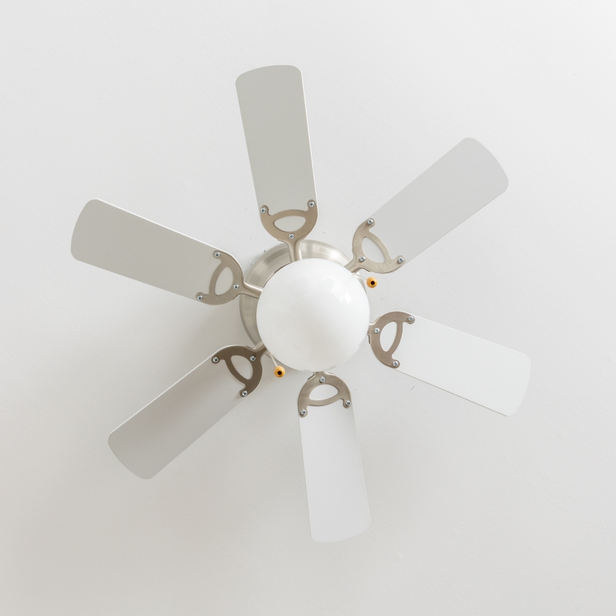 ZEVENTI - Plafonski ventilator GALDANA 1xE27/60W/230V siva/bela