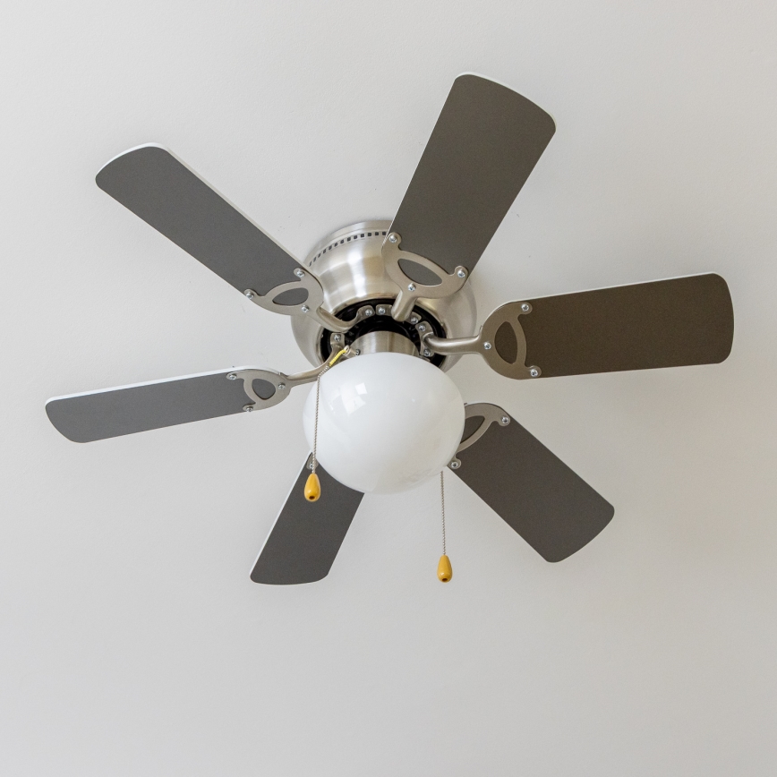 ZEVENTI - Plafonski ventilator GALDANA 1xE27/60W/230V siva/bela