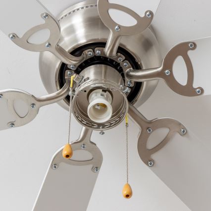 ZEVENTI - Plafonski ventilator GALDANA 1xE27/60W/230V siva/bela