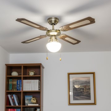 ZEVENTI - Plafonski ventilator NAVAGIO 1xE27/60W/230V smeđa