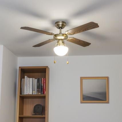ZEVENTI - Plafonski ventilator NAVAGIO 1xE27/60W/230V smeđa