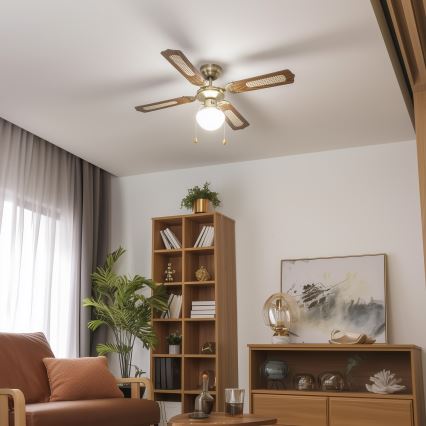 ZEVENTI - Plafonski ventilator NAVAGIO 1xE27/60W/230V smeđa
