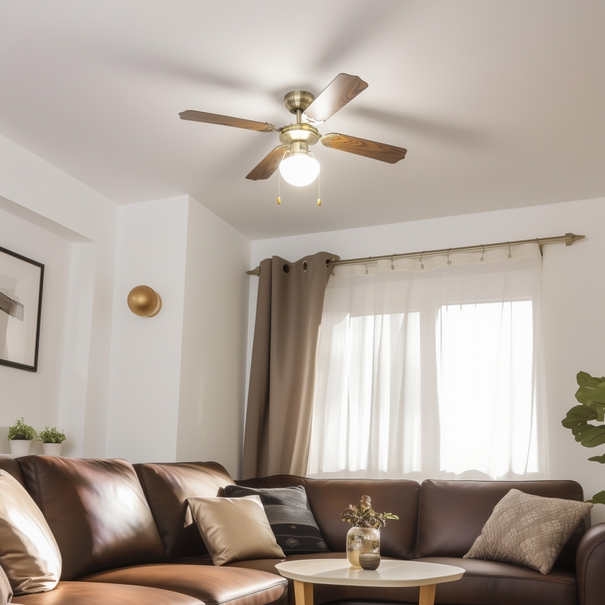 ZEVENTI - Plafonski ventilator NAVAGIO 1xE27/60W/230V smeđa