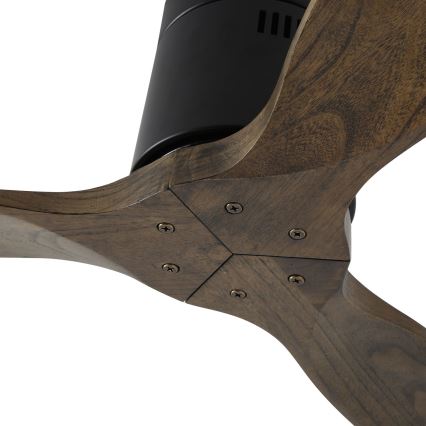 ZEVENTI - Plafonski ventilator SPELLO Wi-Fi Tuya crna/hrast + daljinski upravljač
