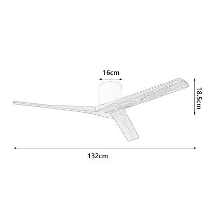 ZEVENTI - Plafonski ventilator VELLON Wi-Fi Tuya crna/orah + daljinski upravljač