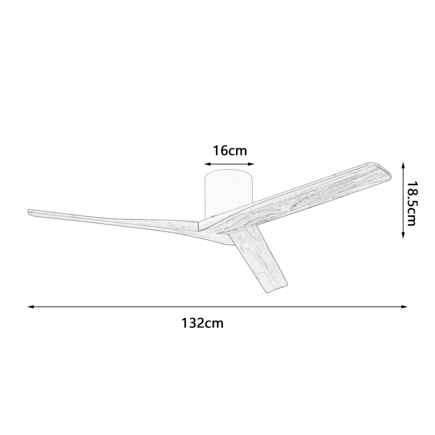 ZEVENTI - Plafonski ventilator VELLON Wi-Fi Tuya crna/orah + daljinski upravljač