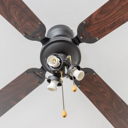 ZEVENTI - Plafonski ventilator ZURRIOLA 3xE27/60W/230V braon