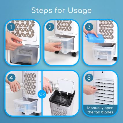 ZEVENTI - Hlađivač vazduha ARCTIC 60W/230V crna/bela