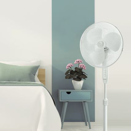 ZEVENTI - Stojeći ventilator FLOW 45W/230V 120 cm bela