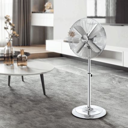 ZEVENTI - Stajaći ventilator FLOW 50W/230V 125 cm sjajni hrom