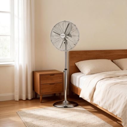 ZEVENTI - Stajaći ventilator FLOW 50W/230V 125 cm sjajni hrom