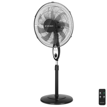 ZEVENTI - Stojeći ventilator FLOW 55W/230V 130 cm crni + daljinski upravljač