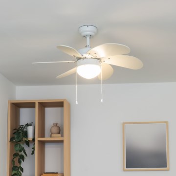 ZEVENTI - Stropni ventilator FAMARA 1xE14/60W/230V bela