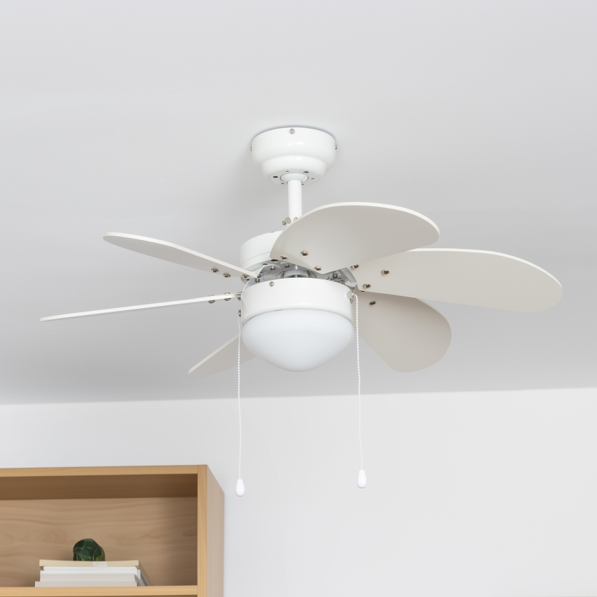 ZEVENTI - Stropni ventilator FAMARA 1xE14/60W/230V bela