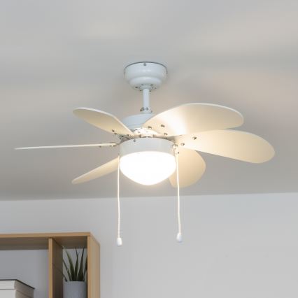 ZEVENTI - Stropni ventilator FAMARA 1xE14/60W/230V bela