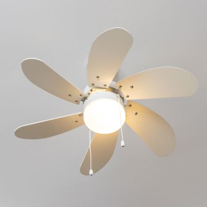 ZEVENTI - Stropni ventilator FAMARA 1xE14/60W/230V bela